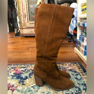 EUC Steve Madden Roxana Brown Suede Block heel knee high boots